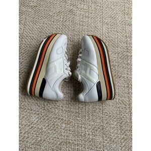 Hogan rainbow sole white woman sneakers 37/ 6.5 Italy luxury preppy old money